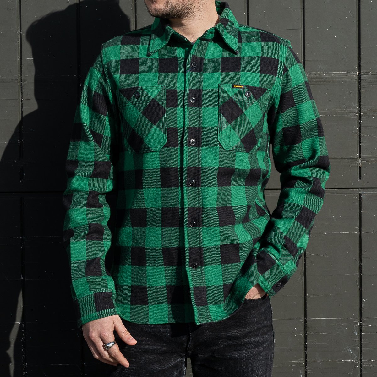 Iron Heart Ultra-Heavy Flannel - IHSH-244-RED - Buffalo Check Red/Black  Workshirt