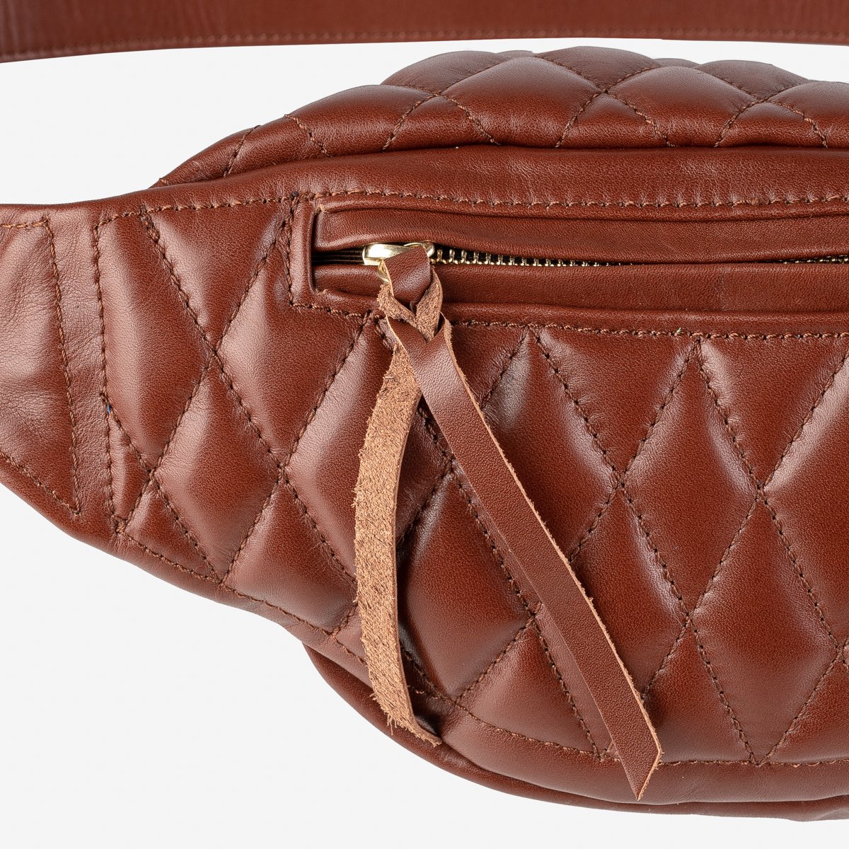 Status Icons Brown Faux Leather Fanny Pack