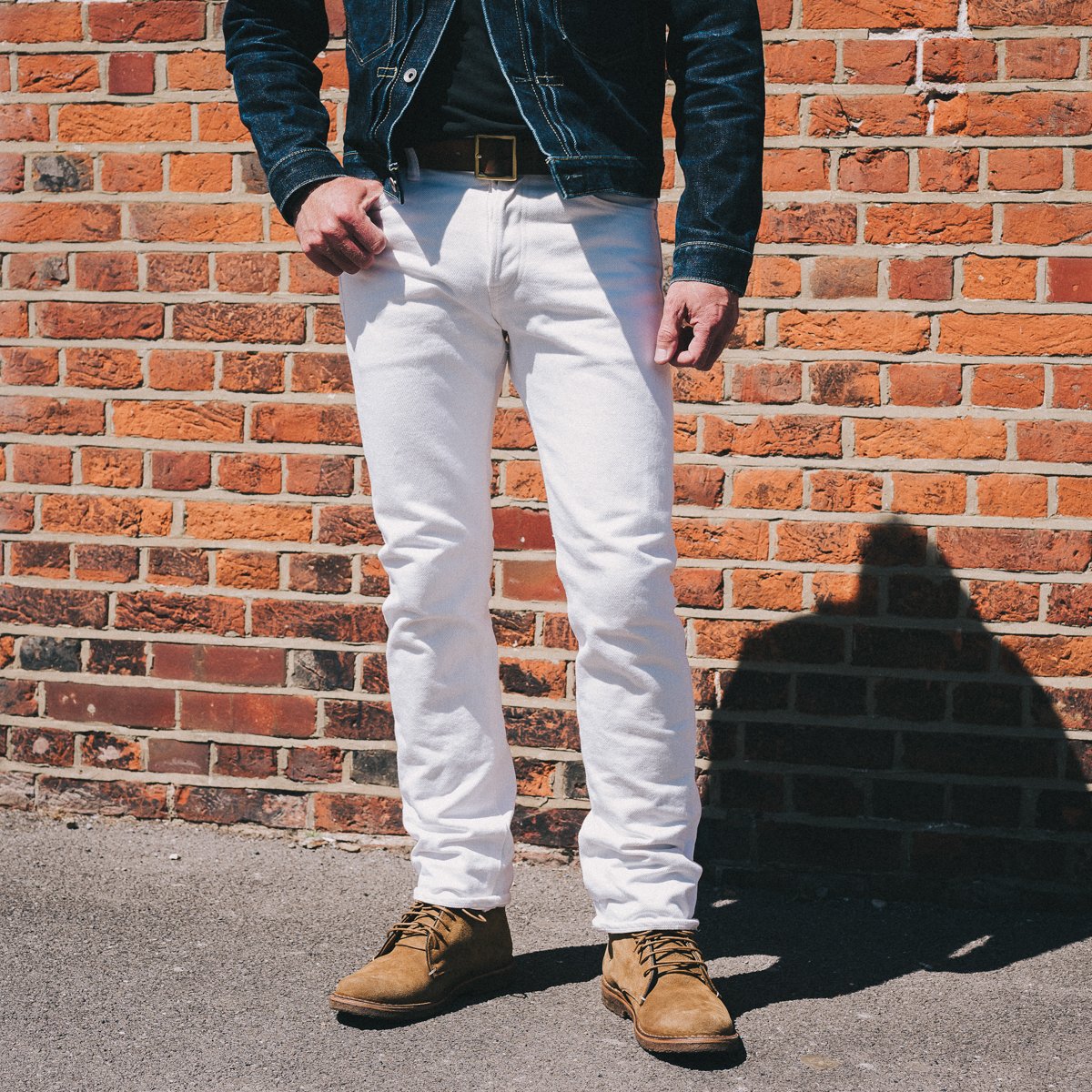 Iron Heart 21oz Selvedge Denim Super Slim Jeans White